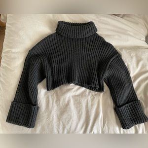 Zara Cropped Thick Knit Sweater
